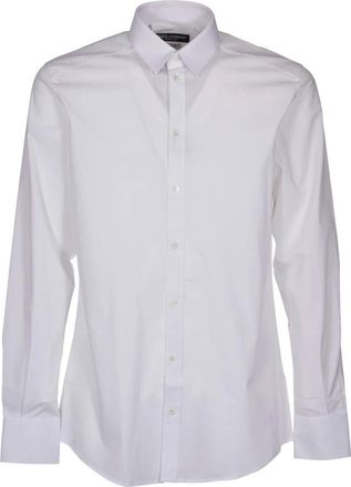 Dolce & Gabbana Casual Shirts, male, White, Size: 2XL White Cotton Poplin Shirt