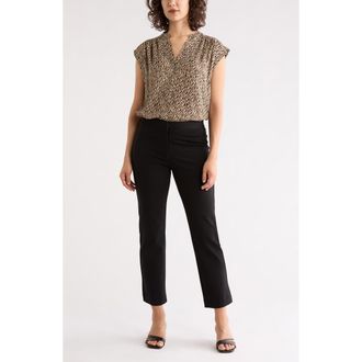 Nordstrom Rack Growover Print Shirred V-Neck Top in Beige Humus- Black Camo at Nordstrom Rack, Size X-Small