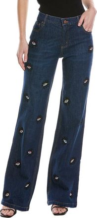 Alice & Olivia Alice + Olivia Roxie Straight Flare Full Pant