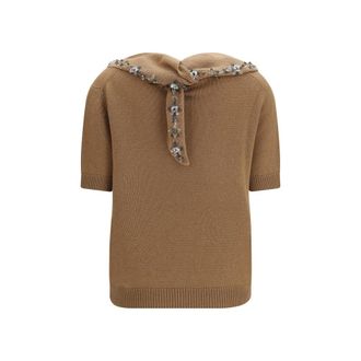 Prada Womens Brown Cashmere Sweatshirt Clothing