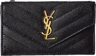 Saint Laurent Monogram Leather Card Holder