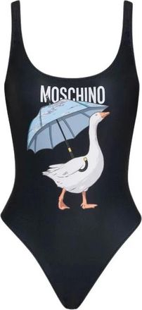 Moschino Goose Lycra One-Piece Zwempak - Dames - Badkleding - Zwart - Maat: XS Polyamide