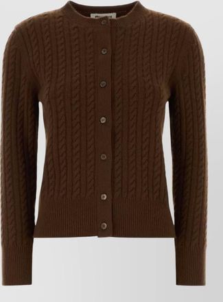 Miu Miu cashmere cardigan crew neck cable knit