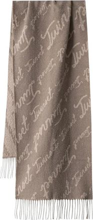 Twinset Sjaal - Dames - Accessoires - Beige - Maat: ONE Size Wol