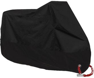 OEM Funda Impermeable Para Motocicleta De Exterior 190t - Antirrobo - 265 X 105 X 125 Cm - Incluye Bolsa De Almacenamiento - Negra