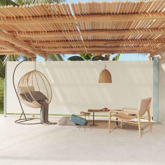 Berkfield Home Patio Retractable Side Awning 200x600 cm Cream in Beige