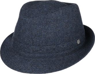 Lierys Shetland Wool Trilby Fedora Handmade Melange Wool Made in Italy Men Autumn Winter