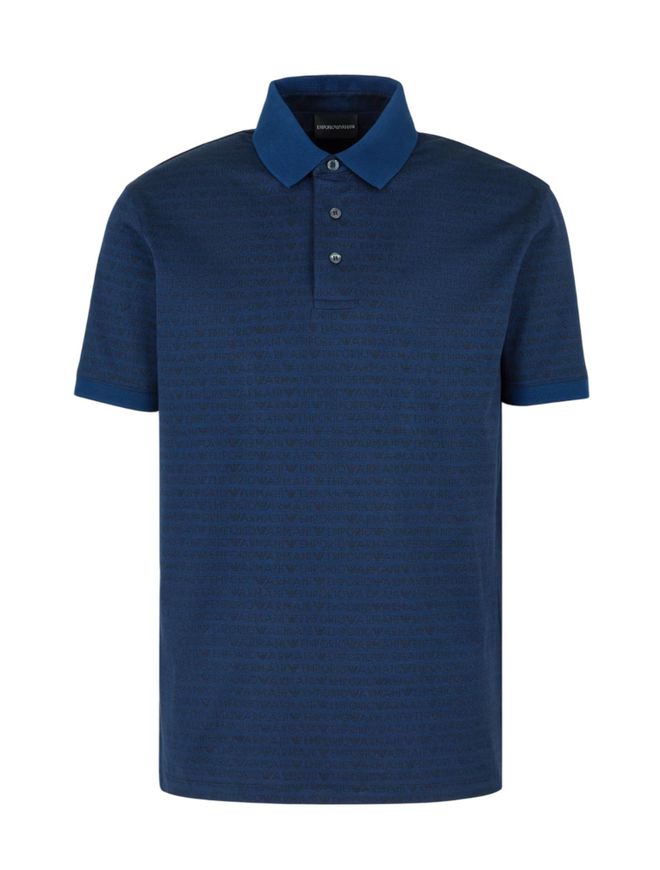 【関税&送料込】Emporio Armani T-shirts and Polos Blue Emporio Armani Short Sleeved Polo T Shirt Blue | Mainline