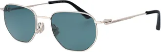 Bottega Veneta Unisex Sunglasses Silver-Silver-Green Metal Silver/silver/green