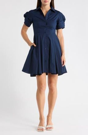 Ted Baker Balloon Sleeve Shirtdress in Classic Navy at Nordstrom Rack, Size 12