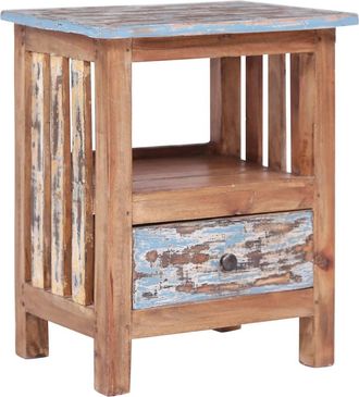 vidaXL Mesita De Noche Madera Maciza De Caoba 41x30x50 Cm Vidaxl