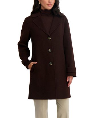 Elie Tahari Mari Long Wool-Blend Coat
