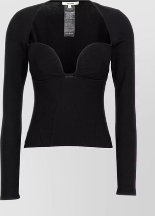 Nensi Dojaka fitted silhouette long sleeves bustier top