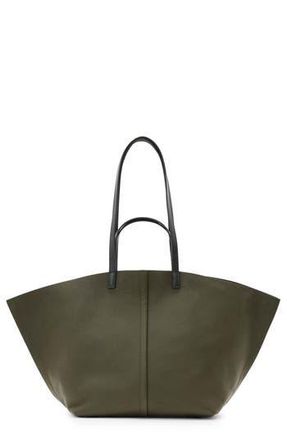 AllSaints Phoenix Leather East/West Tote in Military Green at Nordstrom Rack