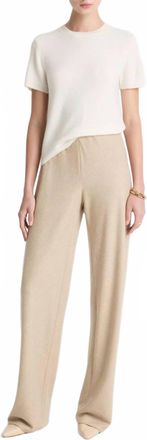 Vince Italian Wool-Blend High-Waist Bias Pant In Oatmeal