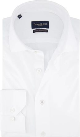 Cavallaro Overhemden, Heren, Wit, M, Witte Zakelijke Overhemd