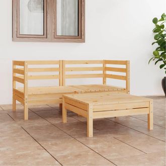 vidaXL Juego De Muebles De Jard&iacute;n 3 Piezas Madera Maciza De Pino Vidaxl