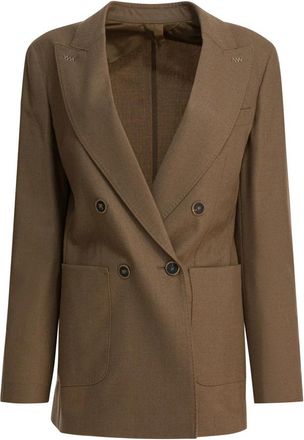 Max Mara Harald Jacket - Dames - Blazers - Bruin - 2XS - Kasjmier - Jassen