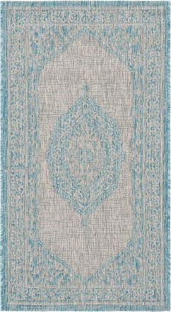 Safavieh Alfombra contempor&aacute;neo de polipropileno gris/azul, 122 x 170 cm