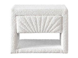 VENTE-UNIQUE.COM Mesilla de noche tela blanco