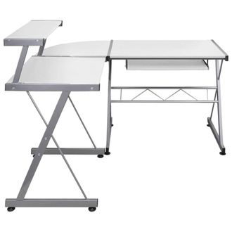 Berkfield Home Durable Corner Computer Desk White 132x112x99 cm Engineered Wood | Size: 132 x 112 x 99 cm