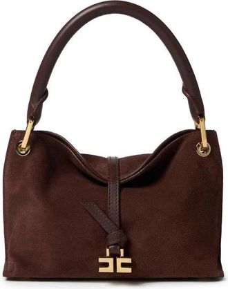 Elisabetta Franchi Small Boulevard Handbag - Dames - Handtassen - Bruin - ONE Size - Su&egrave;de - Tassen