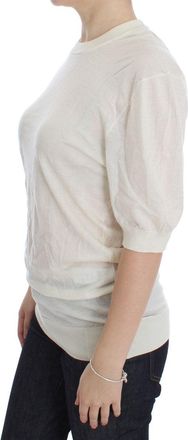 Dolce & Gabbana Womens White Cashmere Sweater Clothing