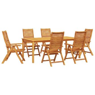 vidaXL Conjunto De Comedor De Jard&iacute;n 7 Pcs Marr&oacute;n Vidaxl