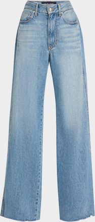 Veronica Beard Kasey Mid-Rise Wide-Leg Jeans