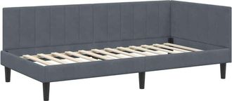vidaXL Estructura De Cama En Esquina Gris Oscuro 90 Cm X 200 Cm Vidaxl