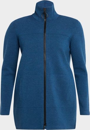 Akris Milano Knit Stand-Collar Cardigan