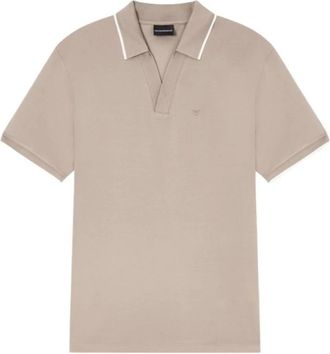 Emporio Armani Stretch Piqu&eacute; Poloshirt - Heren - Polos - Beige - L - Katoen - Tops