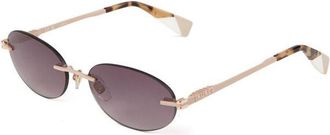 Furla Womens Sunglasses Glossy Full Beige Metal Eyewear
