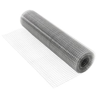 ECD Germany Ecd Germany Malla De Alambre Para Pajarera 25x25 Mm Acero Galvanizado Plata 1m X 10m Valla De 4 Esquinas Soldada 1,2 Mm De Espesor Rejilla Para Conejo