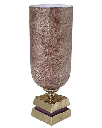 A&B Home Discontinued A&B Home Leilani Glass Vase With Aluminum Base