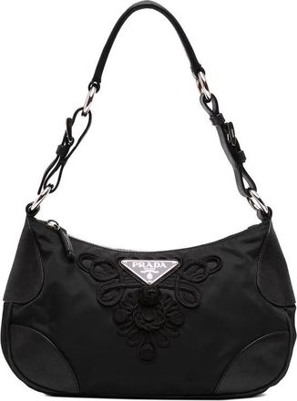 Prada Pre-owned Prada Cervo Antik Trimmed Tessuto Passamaneria Shoulder Bag Ladies IN1X7KI60BXFW57Y