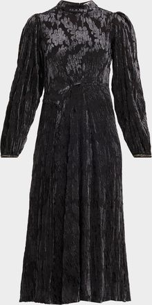 Sea New York Regine Long-Sleeve Burnout Midi Dress