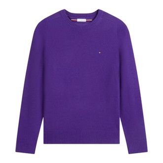 Tommy Hilfiger Maglione Girocollo in Lana dAgnello - - Knitwear - Uomo - Viola - S