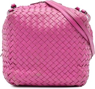 Bottega Veneta Pre-owned Nappa Intrecciato Cube Crossbody - Dames - Vintage Schoudertas - Roze - ONE Size - Leer - Vintage