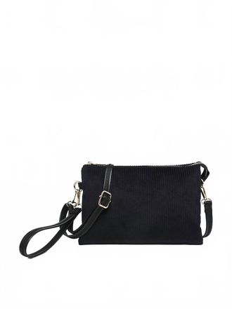 Jen & Co. Womens Izzy Corduroy Crossbody Bag In Black