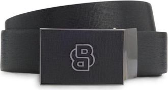 BOSS Reversible belt in Italian leather with interchangeable buckles