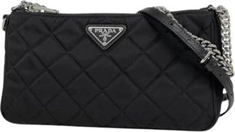Prada Pre-owned Cross Body Bags, female, Black, Size: ONE SIZE Pre-owned Vintage Nylon Shoulder Bag