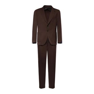 Santaniello Single Breasted Suits, male, Brown, Size: 2XL Sallia Single-Breasted Suit