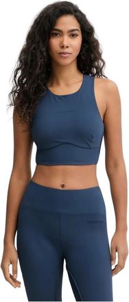 Patrizia Pepe Sporty Cropped Top - Dames - Tops zonder mouwen - Blauw - M - Tops