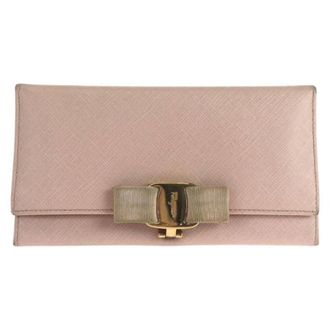 Ferragamo Pre-owned Wallets, female, Pink, Size: ONE SIZE Pre-owned Vara Leather Long Wallet
