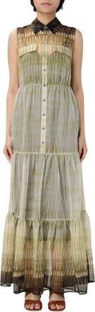 Liu Jo Dames, Jurken, Groen, Maat: 2XS Zijde