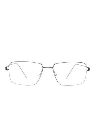 Lindberg Aaron rectangle-frame glasses - unisex - Titanium - 52 - Grey