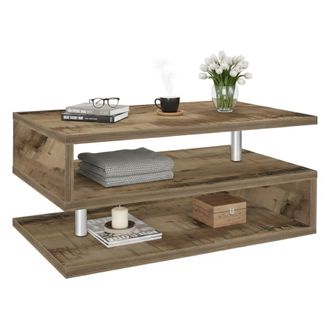Dmora Mesa De Centro Goffredo, Mesita De Sal&oacute;n, Mueble Bajo De Almacenaje, Mesa De Centro, 90x55h41 Cm, Arce, Con Embalaje Reforzado - Dmora