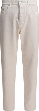 Brunello Cucinelli Five-Pocket Pants Iconic Fit Jeans Bianco-Uomo