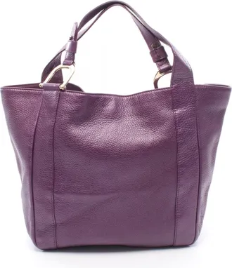 Gucci Purple Leather Handbag Tote Bag (Pre-Owned)